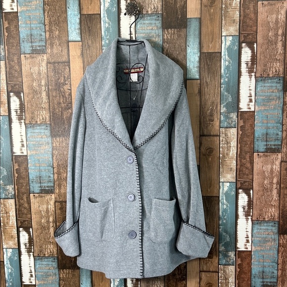 Tudor Court Jackets & Blazers - Tudor Court Gray Button-Up Coat with Pockets